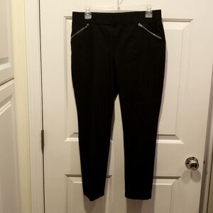 Alfani Black Pants with Gold Zipper Accents Size: 12P